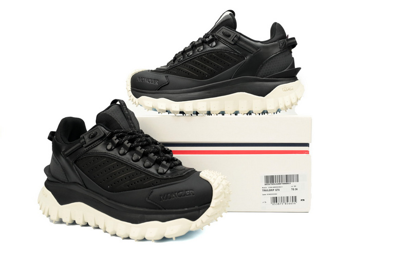 Moncler Trailgrip Leather Black And White