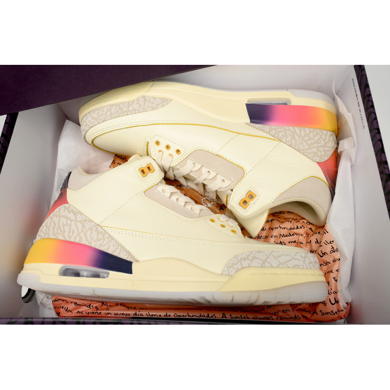 XH J Balvin x Air Jordan 3 White Blue Red