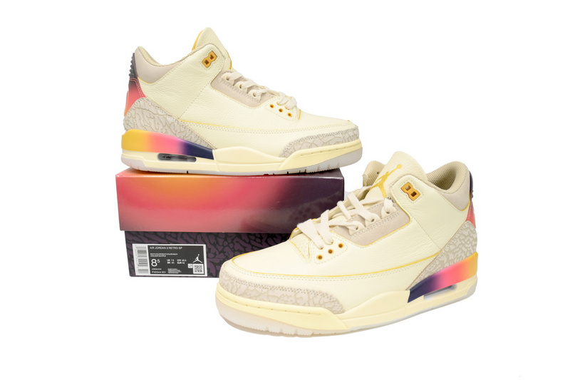 XH J Balvin x Air Jordan 3 White Blue Red