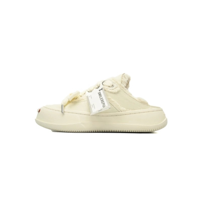 Smilerepublic White Coarse Canvas Slipper 01