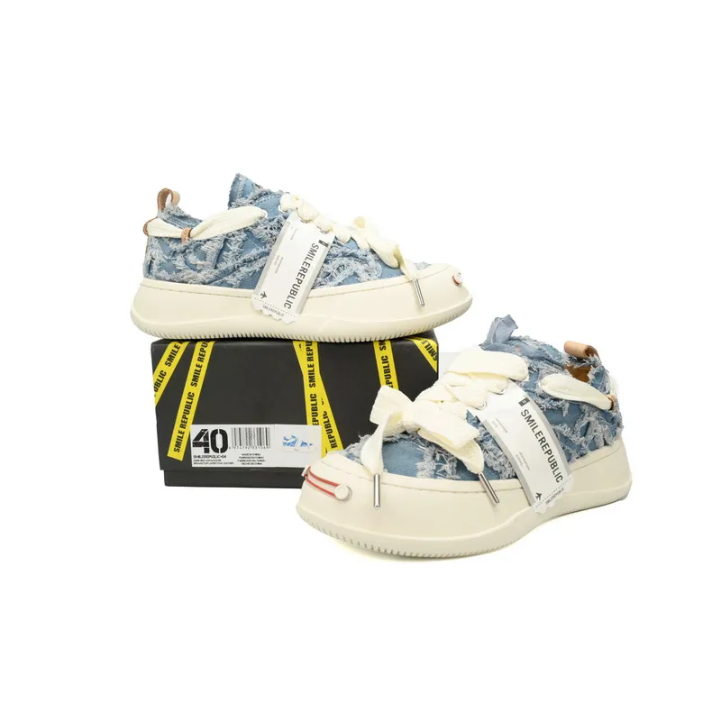 Smilerepublic Light Blue Plaid Denim Canvas SB Sneaker