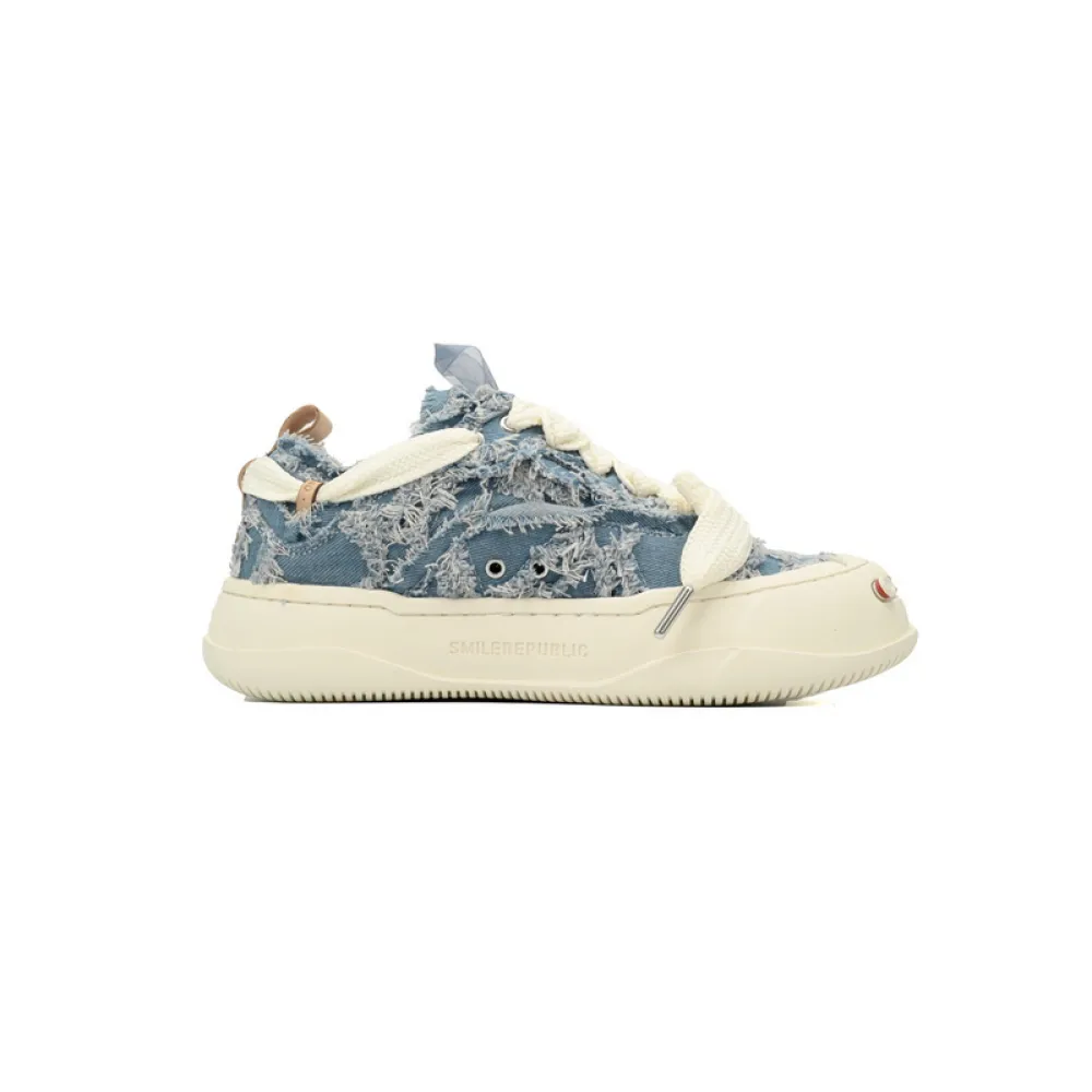 Smilerepublic Light Blue Plaid Denim Canvas SB Sneaker