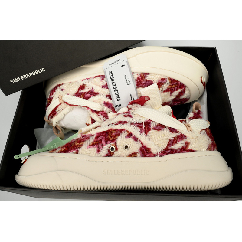 Smilerepublic Wine Red Glisten Houndtooth Low Top SB Sneaker