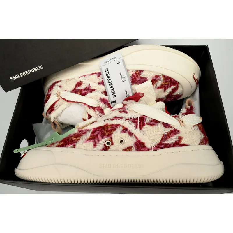 Smilerepublic Wine Red Glisten Houndtooth Low Top SB Sneaker