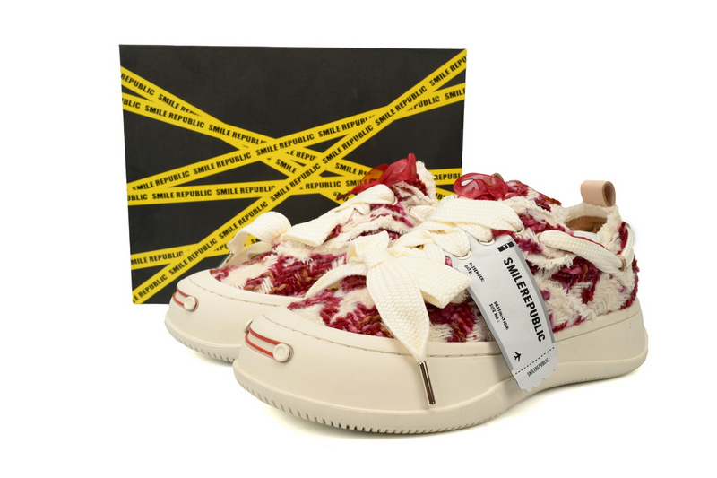 Smilerepublic Wine Red Glisten Houndtooth Low Top SB Sneaker