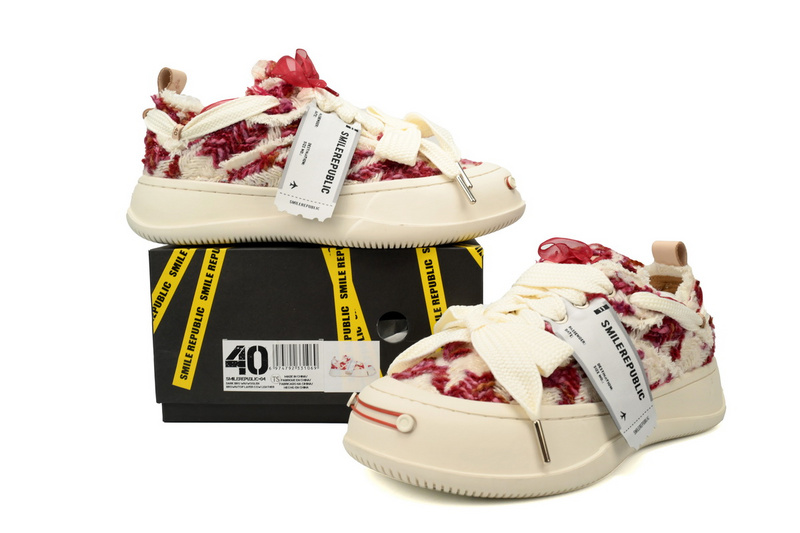 Smilerepublic Wine Red Glisten Houndtooth Low Top SB Sneaker