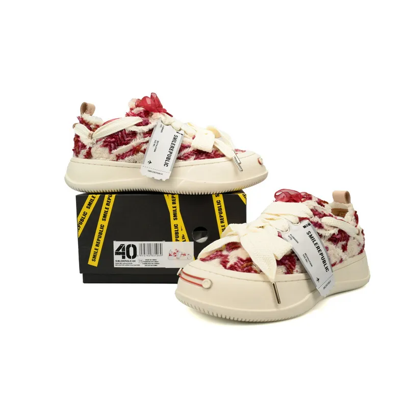 Smilerepublic Wine Red Glisten Houndtooth Low Top SB Sneaker