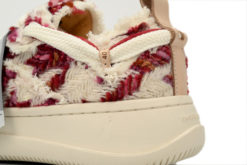 Smilerepublic Wine Red Glisten Houndtooth Low Top SB Sneaker