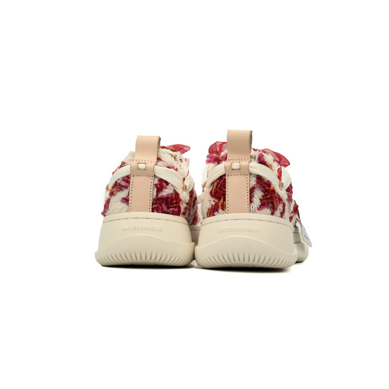 Smilerepublic Wine Red Glisten Houndtooth Low Top SB Sneaker