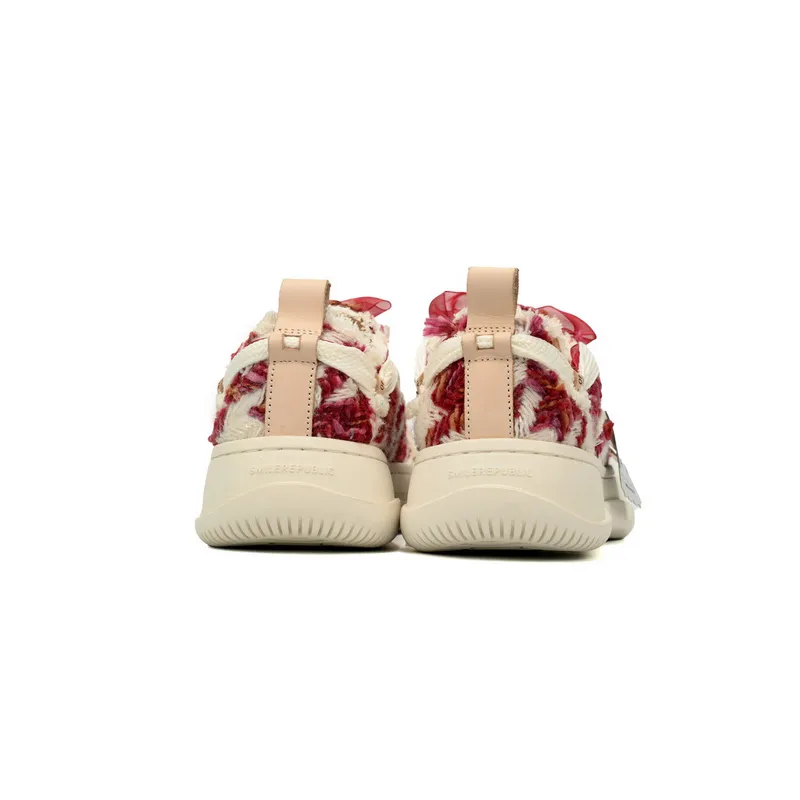 Smilerepublic Wine Red Glisten Houndtooth Low Top SB Sneaker
