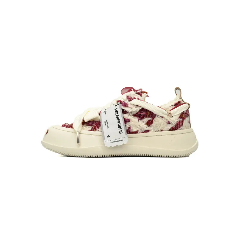 Smilerepublic Wine Red Glisten Houndtooth Low Top SB Sneaker