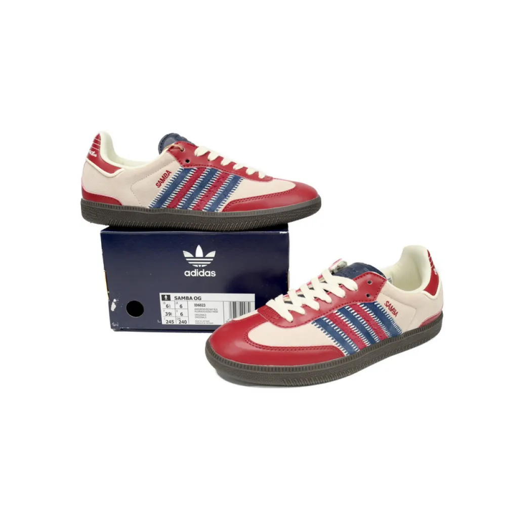 Adidas Originals Samba Vegan OG Beige Blue Red