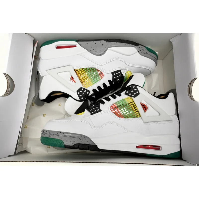 PB Bacth Air Jordan WMNS 4 Retro Jamaica White Green