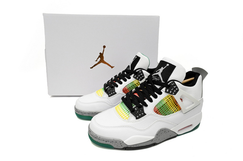 PB Bacth Air Jordan WMNS 4 Retro Jamaica White Green