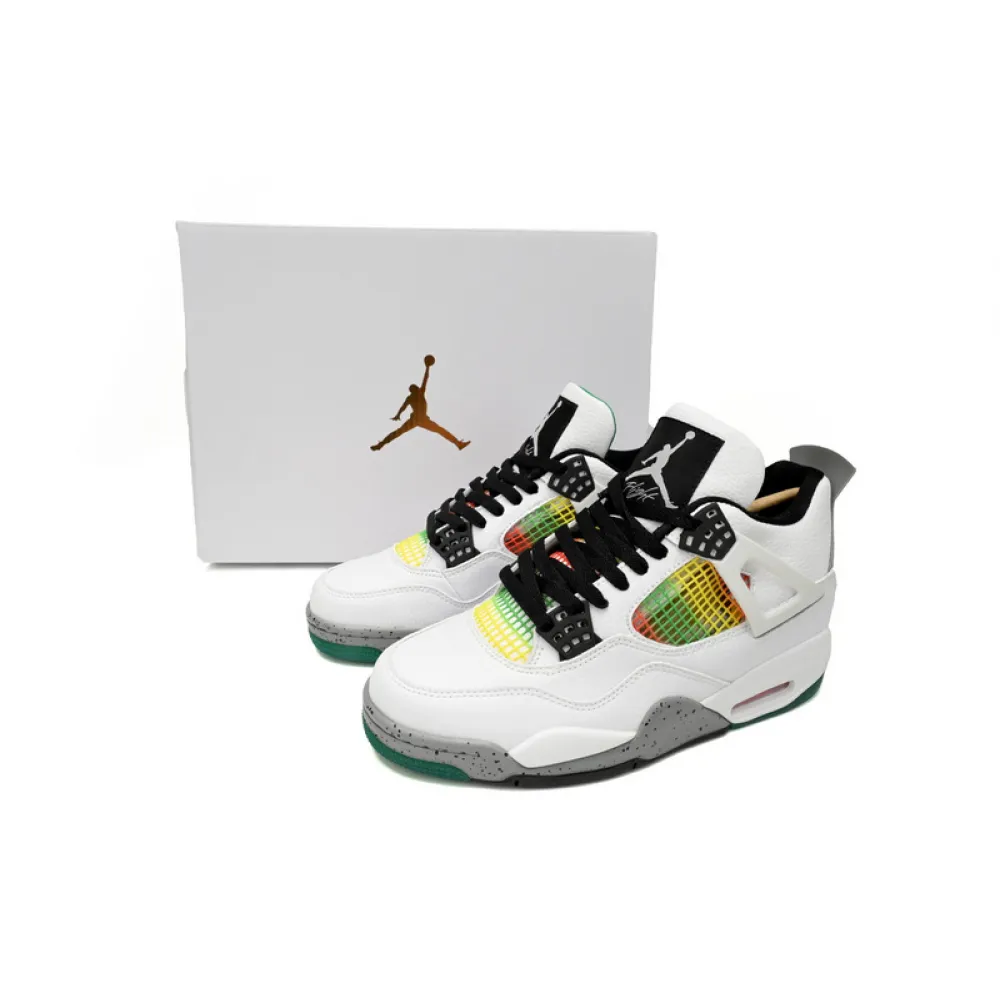 PB Bacth Air Jordan WMNS 4 Retro Jamaica White Green