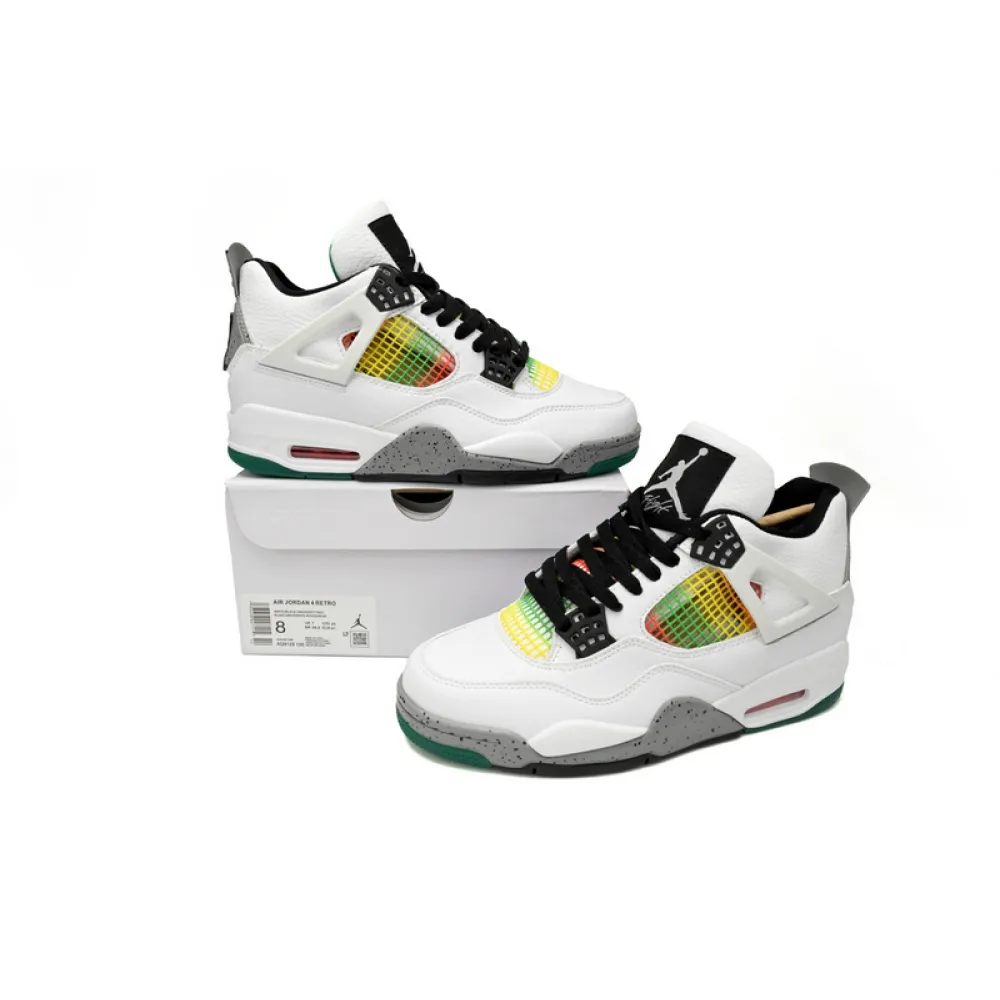 PB Bacth Air Jordan WMNS 4 Retro Jamaica White Green