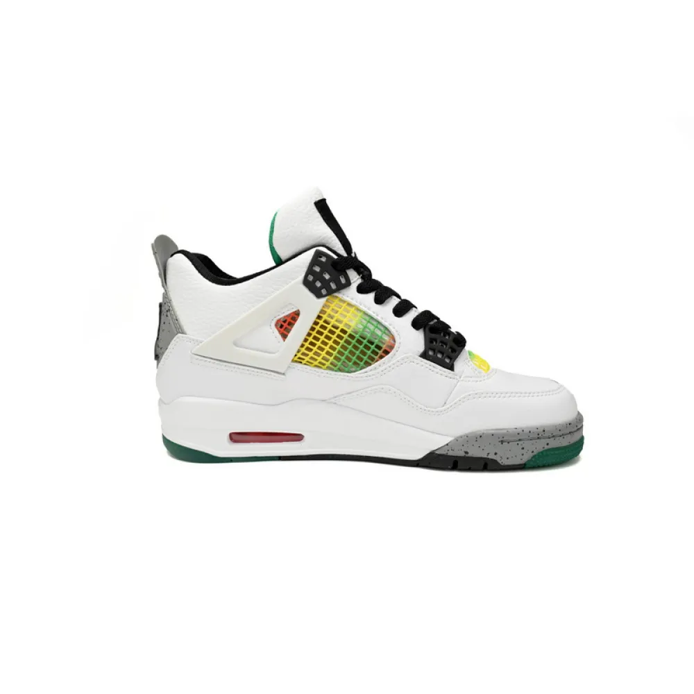 PB Bacth Air Jordan WMNS 4 Retro Jamaica White Green