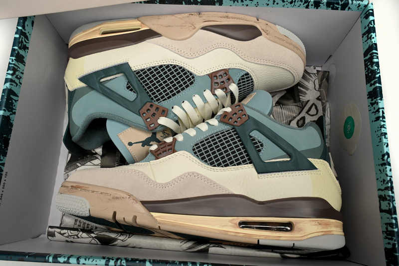 PB Bacth KNCW KNCW x Air Jordan 4 Retro Blue Grey Brown