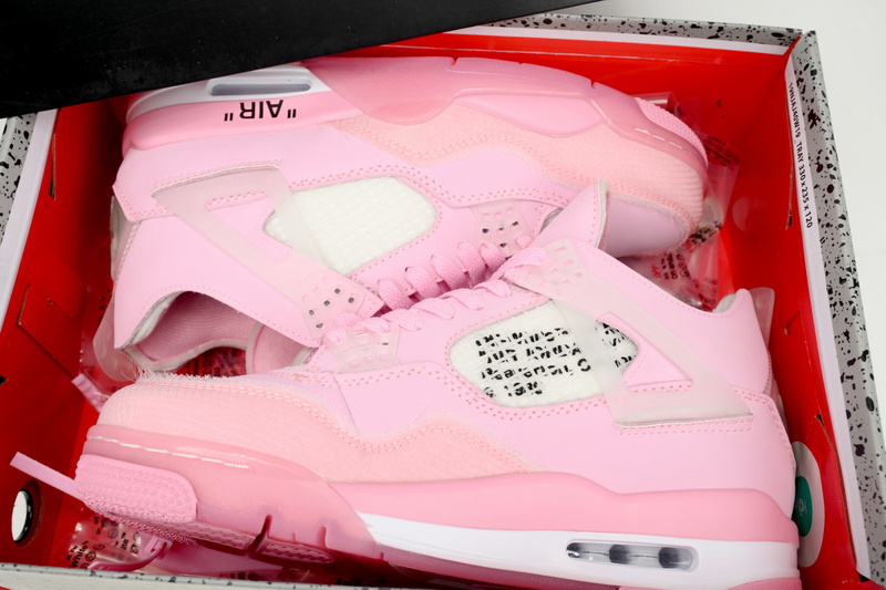 PB Bacth OFF White x Air Jordan 4 Pink Co Branding