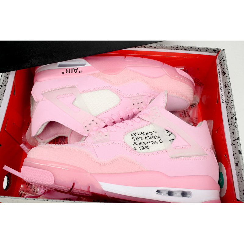 PB Bacth OFF White x Air Jordan 4 Pink Co Branding