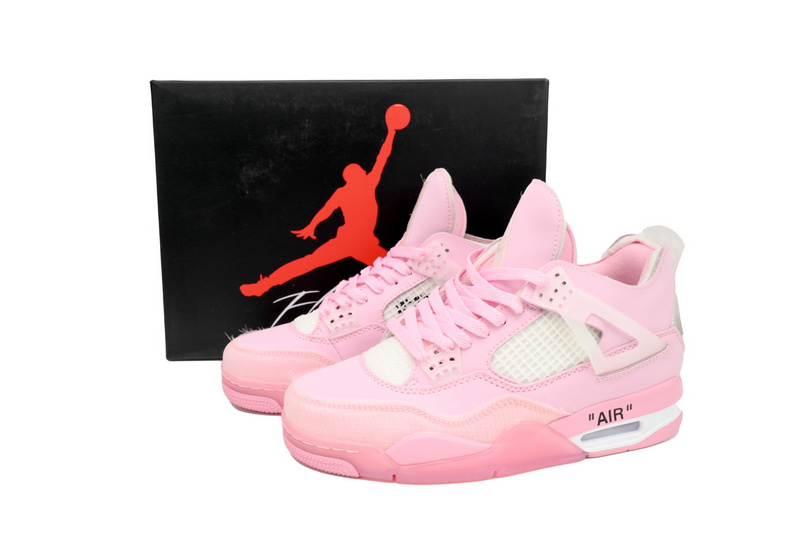 PB Bacth OFF White x Air Jordan 4 Pink Co Branding