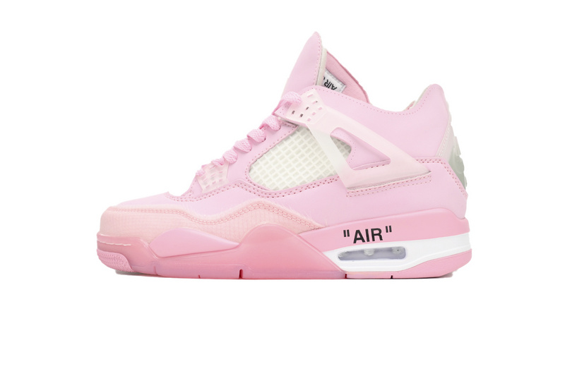 PB Bacth OFF White x Air Jordan 4 Pink Co Branding