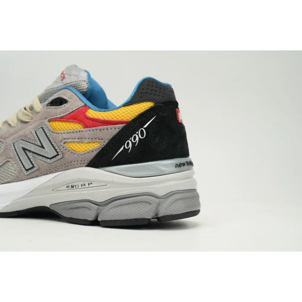 New Balance 990 Red, Yellow, And Blue