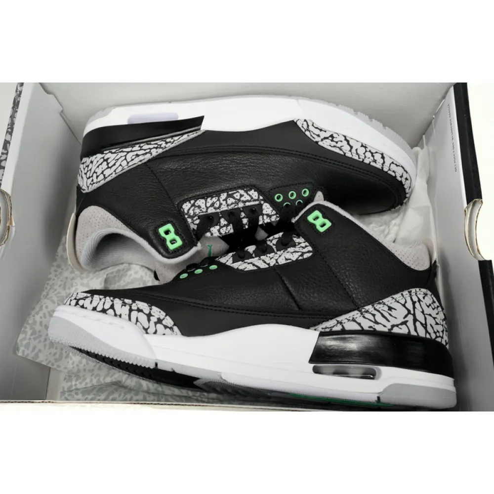 BS Air Jordan 3 "Black/Green Glow"