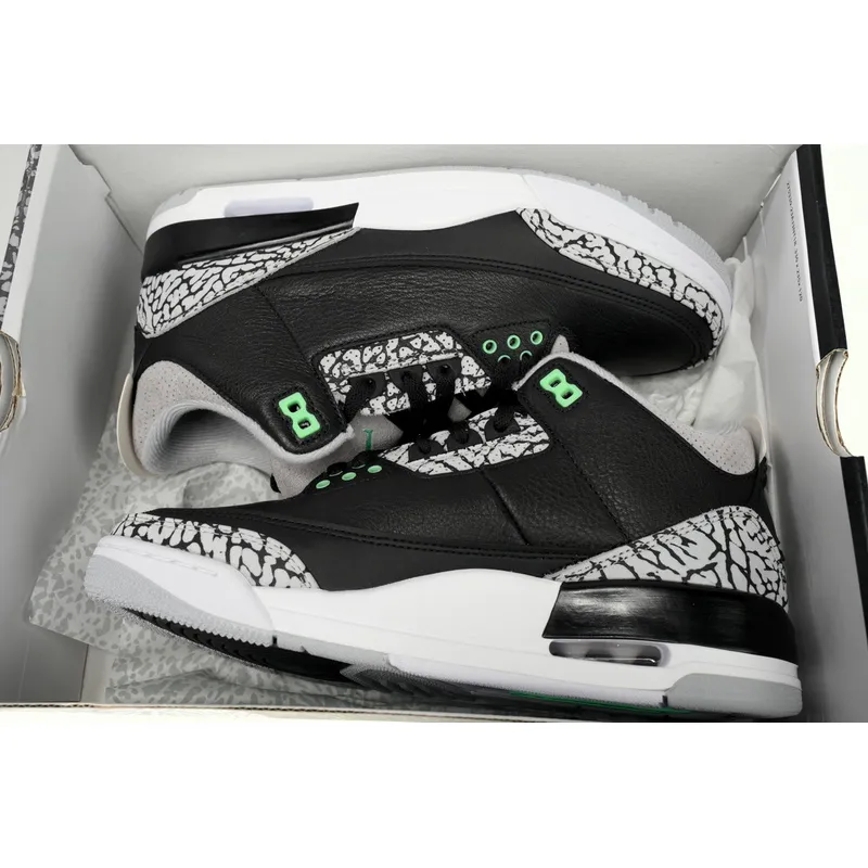 BS Air Jordan 3 "Black/Green Glow"