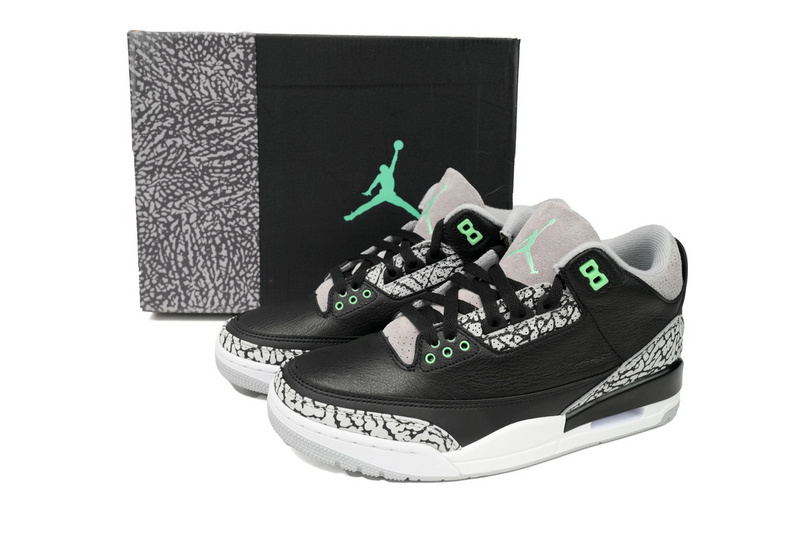 BS Air Jordan 3 "Black/Green Glow"
