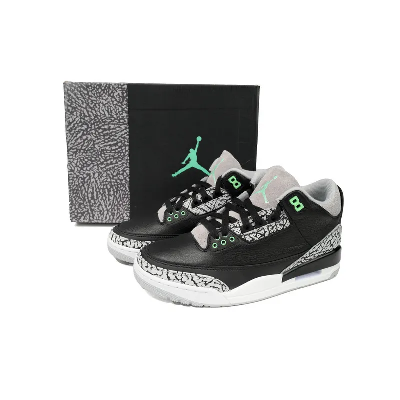 BS Air Jordan 3 "Black/Green Glow"