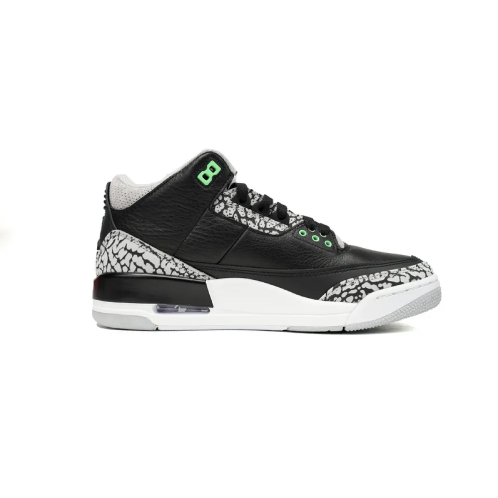 BS Air Jordan 3 "Black/Green Glow"