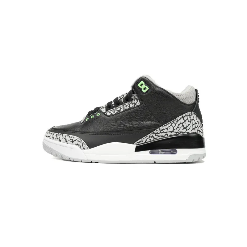 BS Air Jordan 3 "Black/Green Glow"