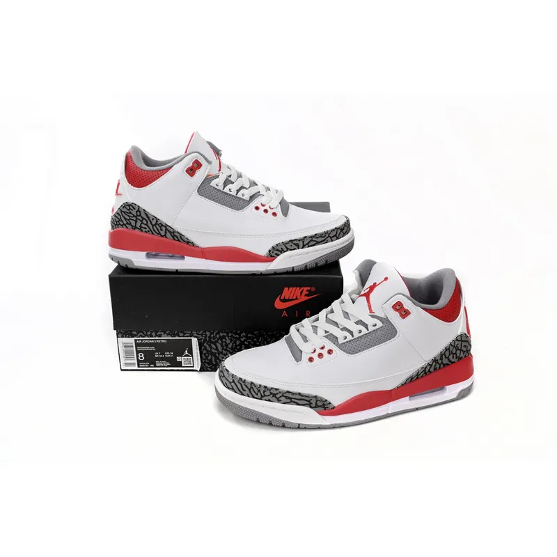 LS Air Jordan 3 OG “Fire Red” Vintage Flame Red