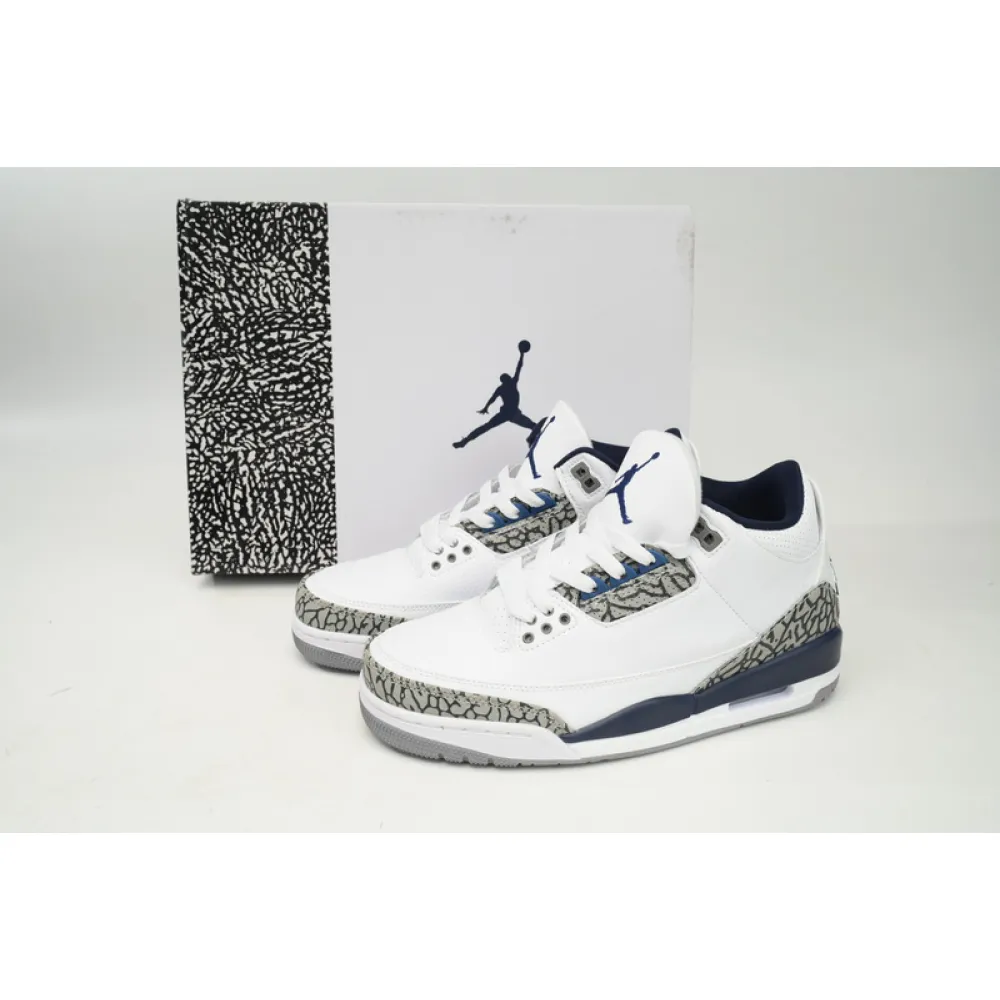 LS Air Jordan 3 White Navy Cement