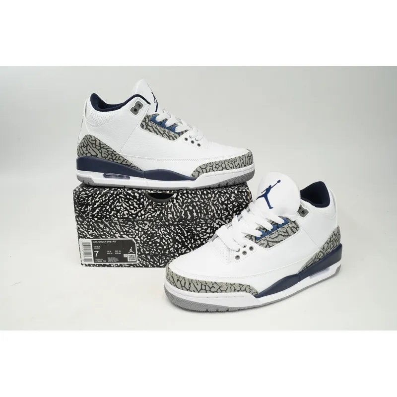 LS Air Jordan 3 White Navy Cement