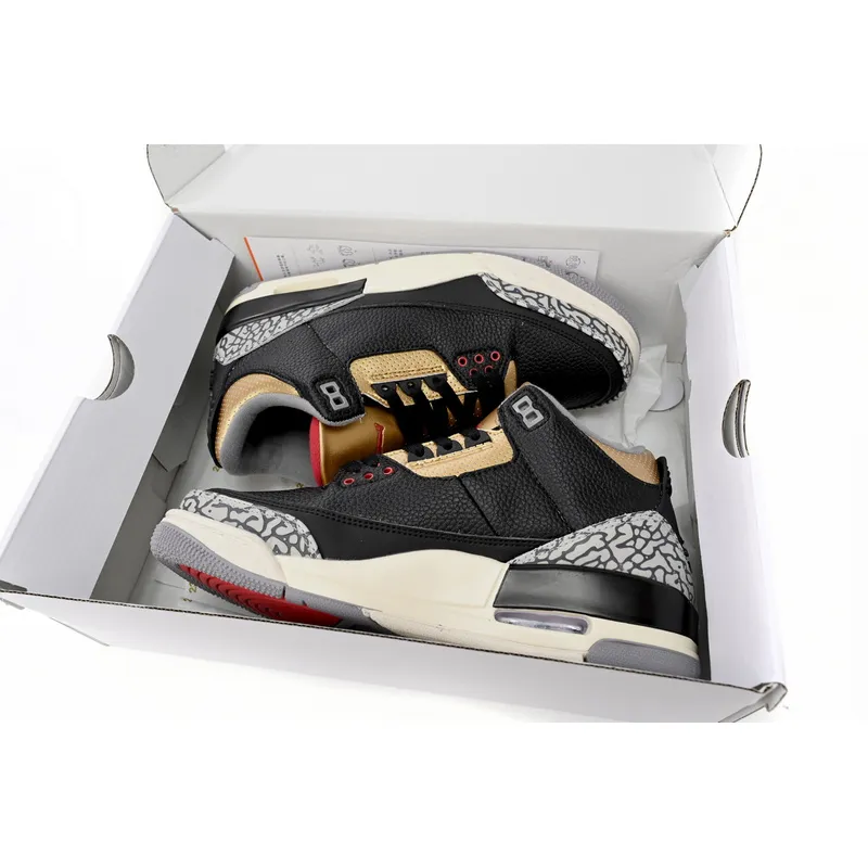 LS Air Jordan 3 WMNS “Black Gold”