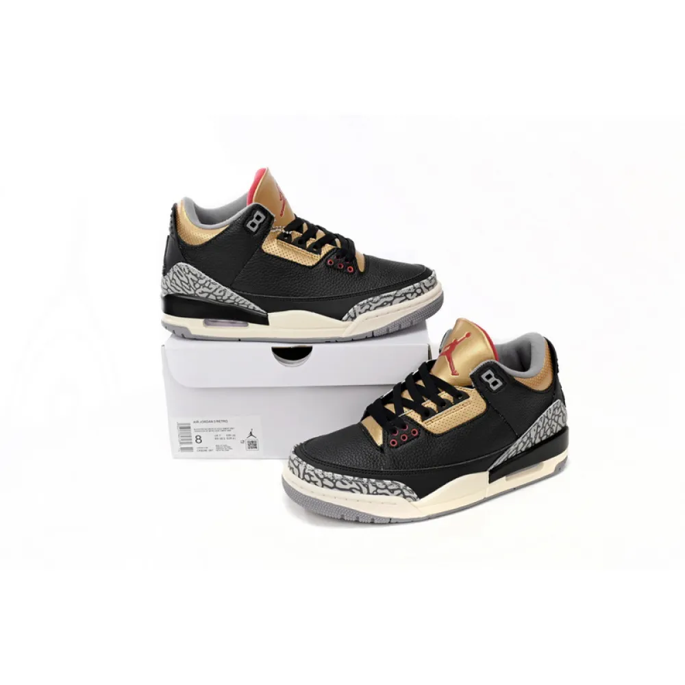 LS Air Jordan 3 WMNS “Black Gold”