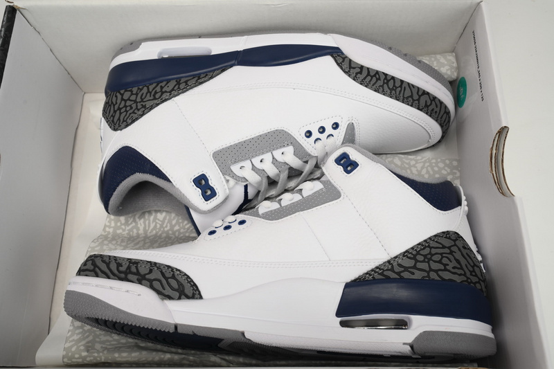 XH Air Jordan 3 "White Navy Cement"