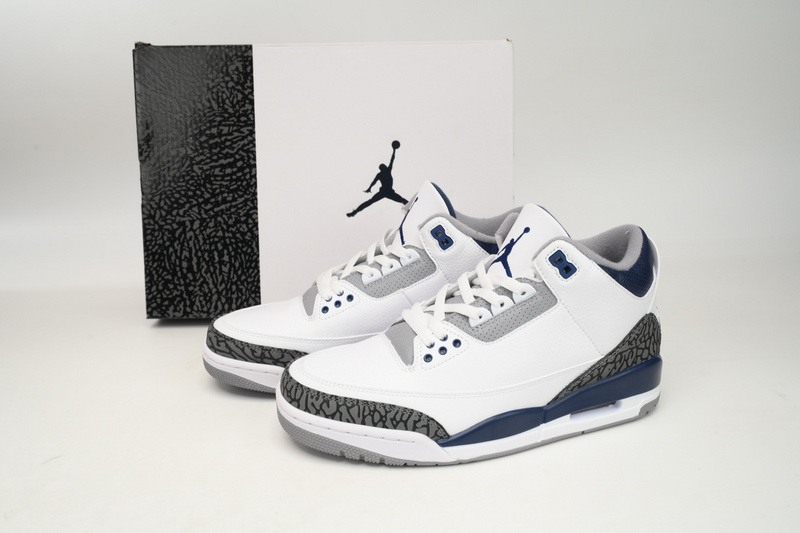 XH Air Jordan 3 "White Navy Cement"