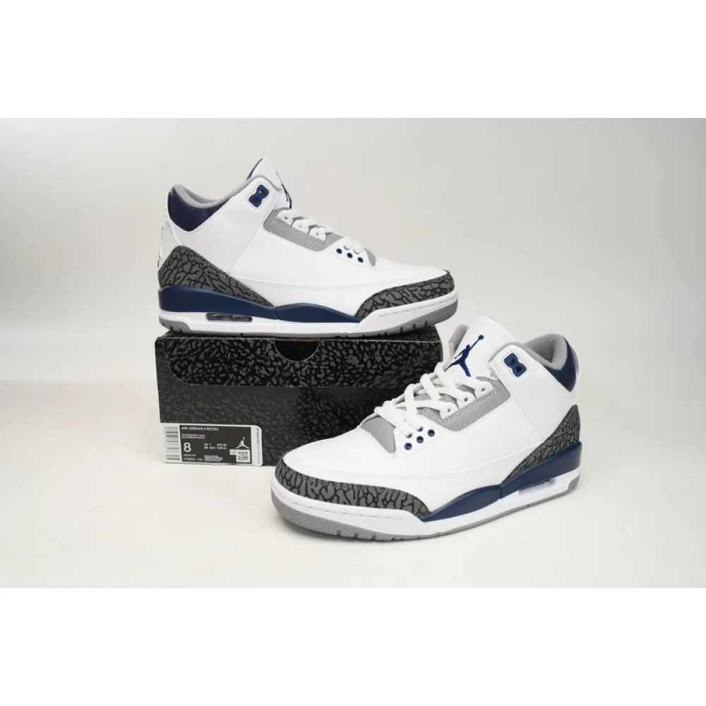 XH Air Jordan 3 "White Navy Cement"