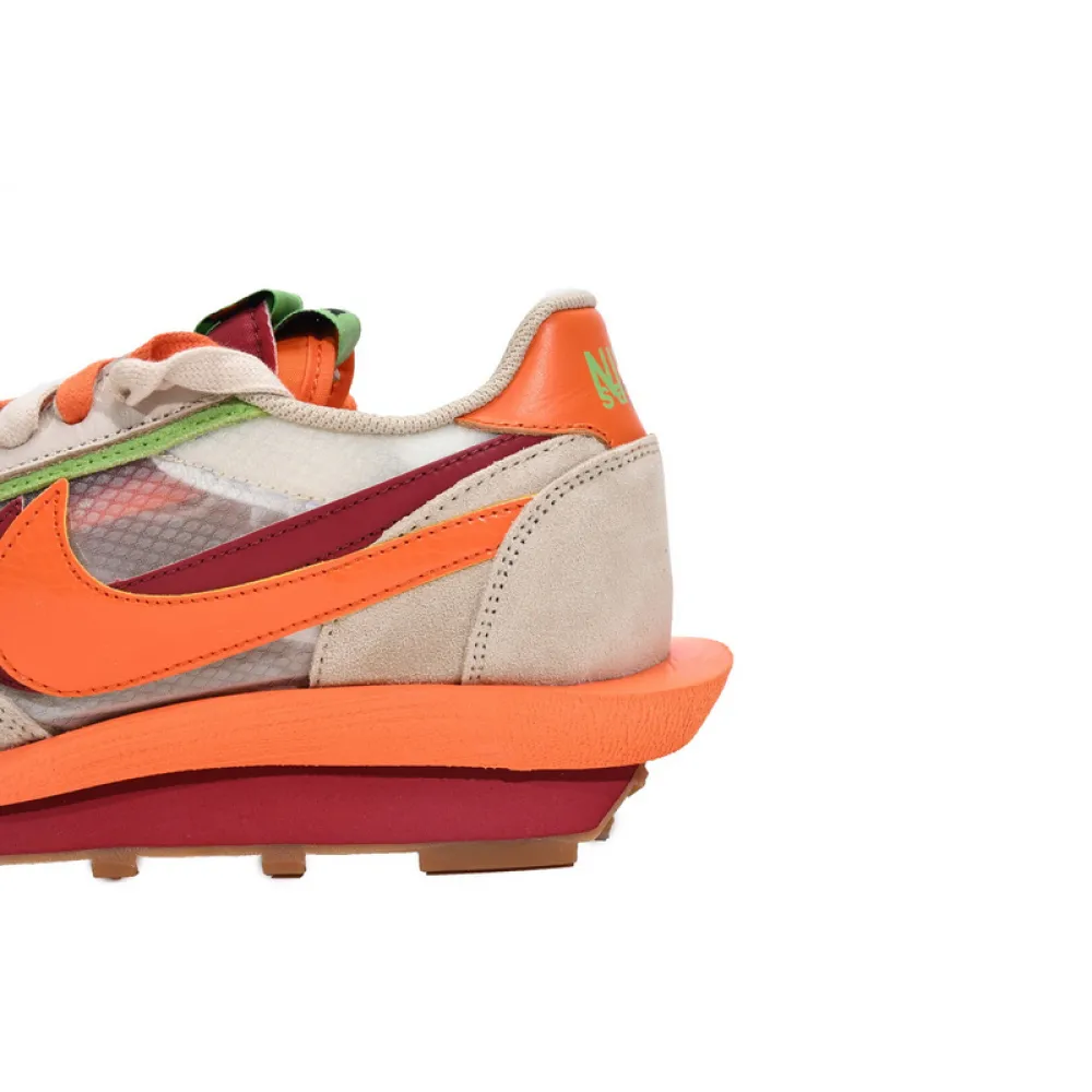 CLOT x sacai x Nike LDWaffle Orange Blaze