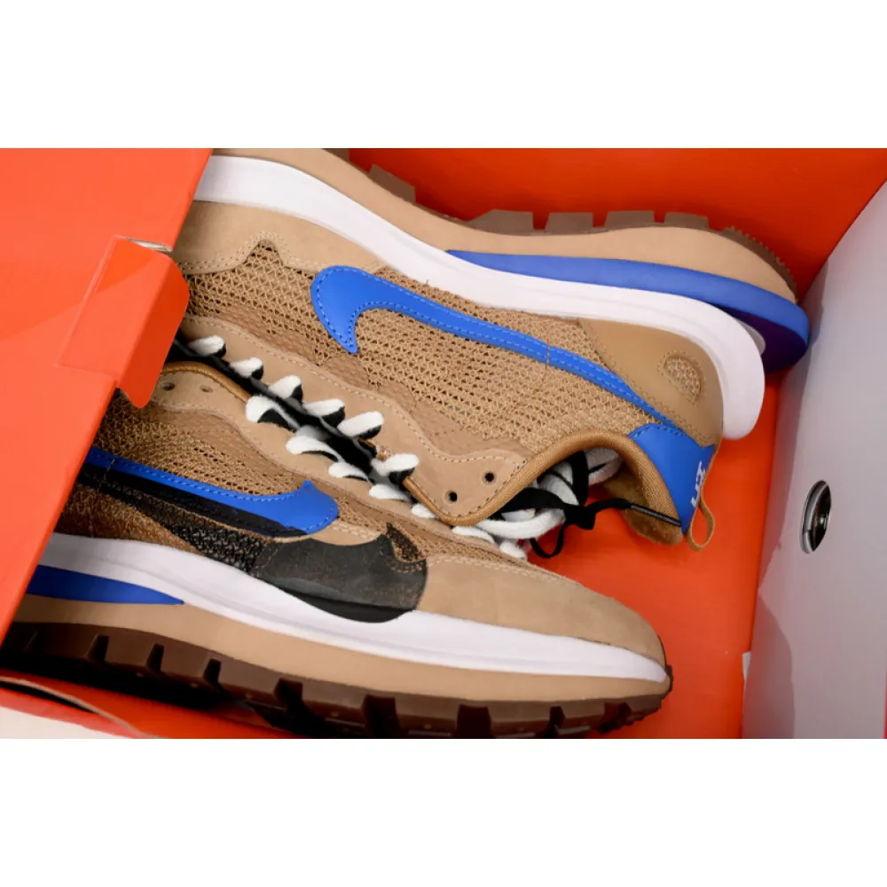 Sacai x Nike VaporWaffle Sesame Brown Blue Black Grid