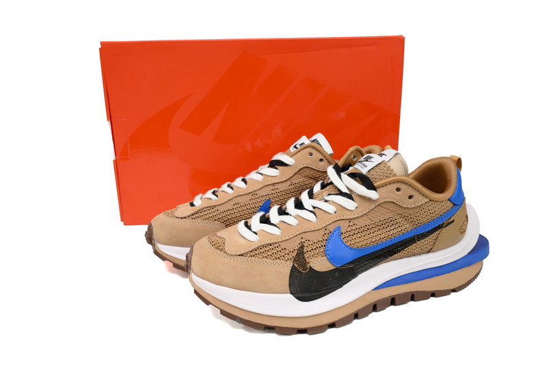 Sacai x Nike VaporWaffle Sesame Brown Blue Black Grid