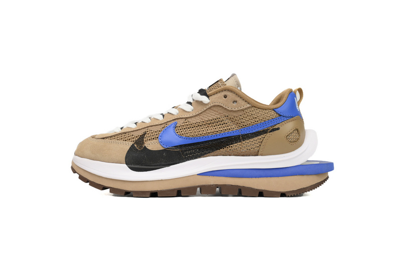 Sacai x Nike VaporWaffle Sesame Brown Blue Black Grid