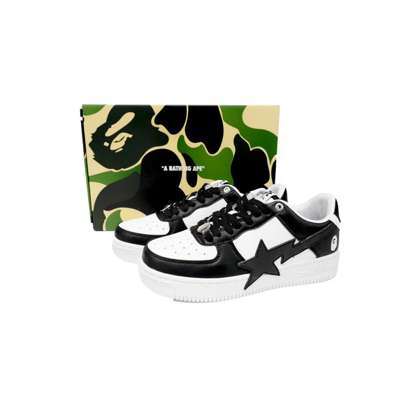 BP A Bathing Ape Bape Sta Low Black And White Star