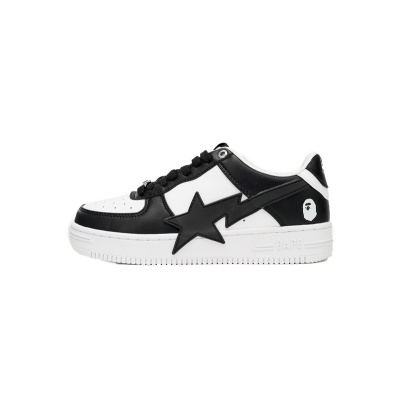 BP A Bathing Ape Bape Sta Low Black And White Star 01
