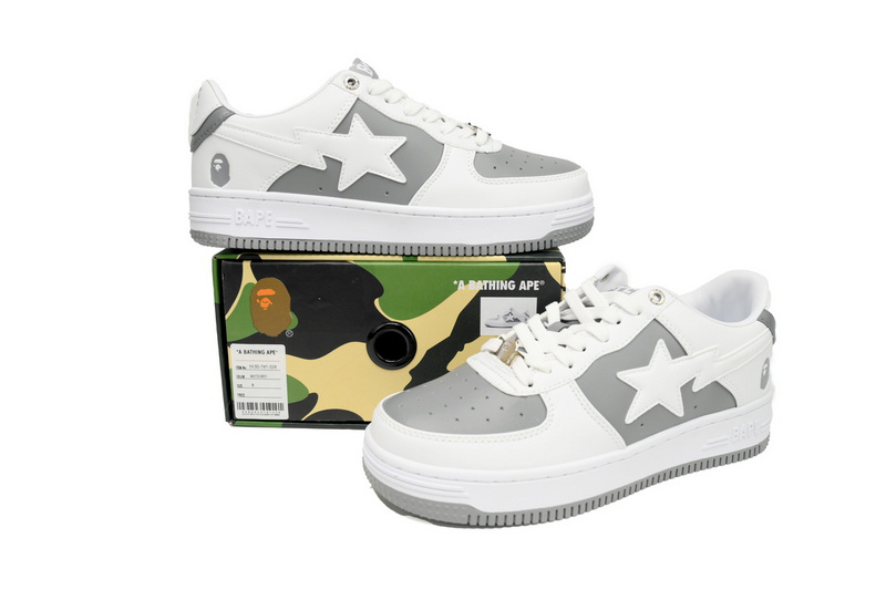 BP A Bathing Ape Bape Sta Low Grey White