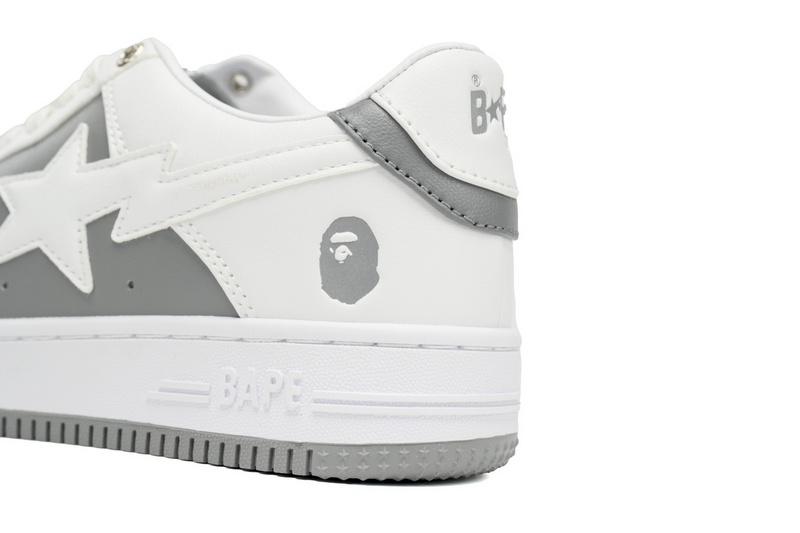 BP A Bathing Ape Bape Sta Low Grey White