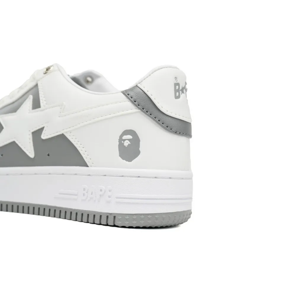 BP A Bathing Ape Bape Sta Low Grey White